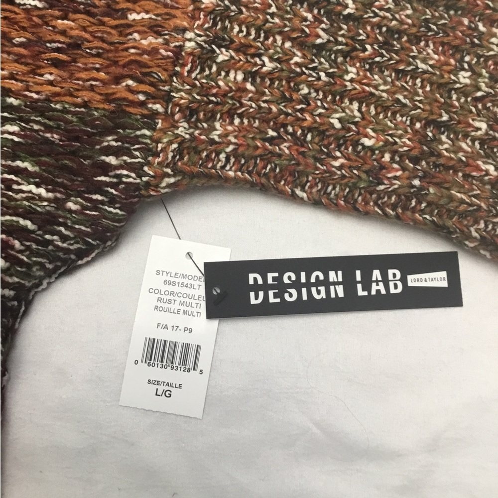 DESIGN LAB Cream and Brown Cowl Neck Sweater with Fuzzy Texture - Picture 12 of 12